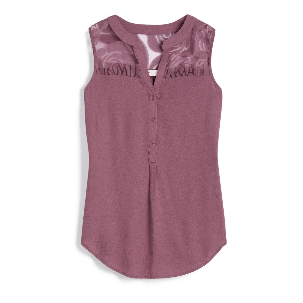 Pixley Stitch Fix Sheer Dabit Sleeveless Blouse
